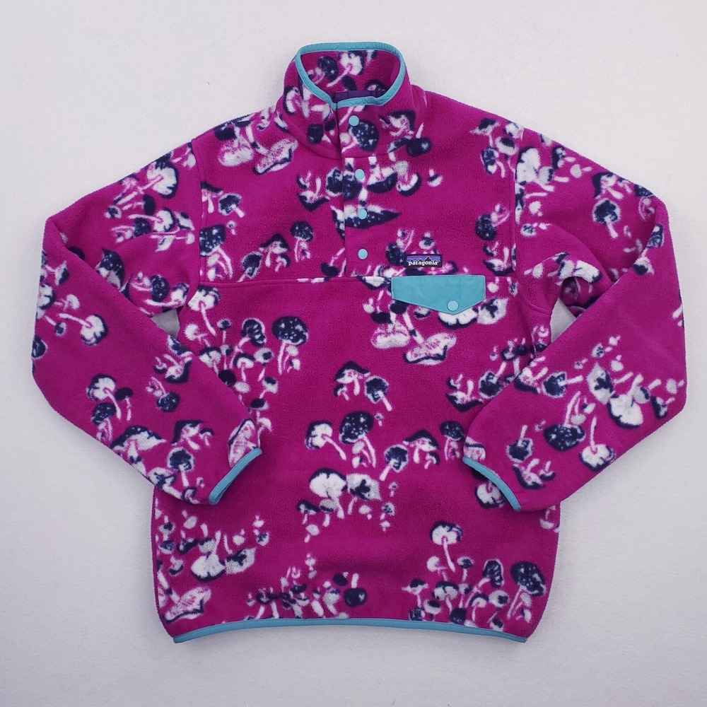 Patagonia Synchilla Purple Mushroom Forest Snap-T Pullover‎ Fleece Womens Medium